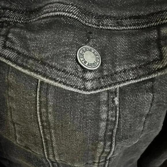 Judy Blue the classic denim jacket black/gray women’s size small - Picture 3 of 15